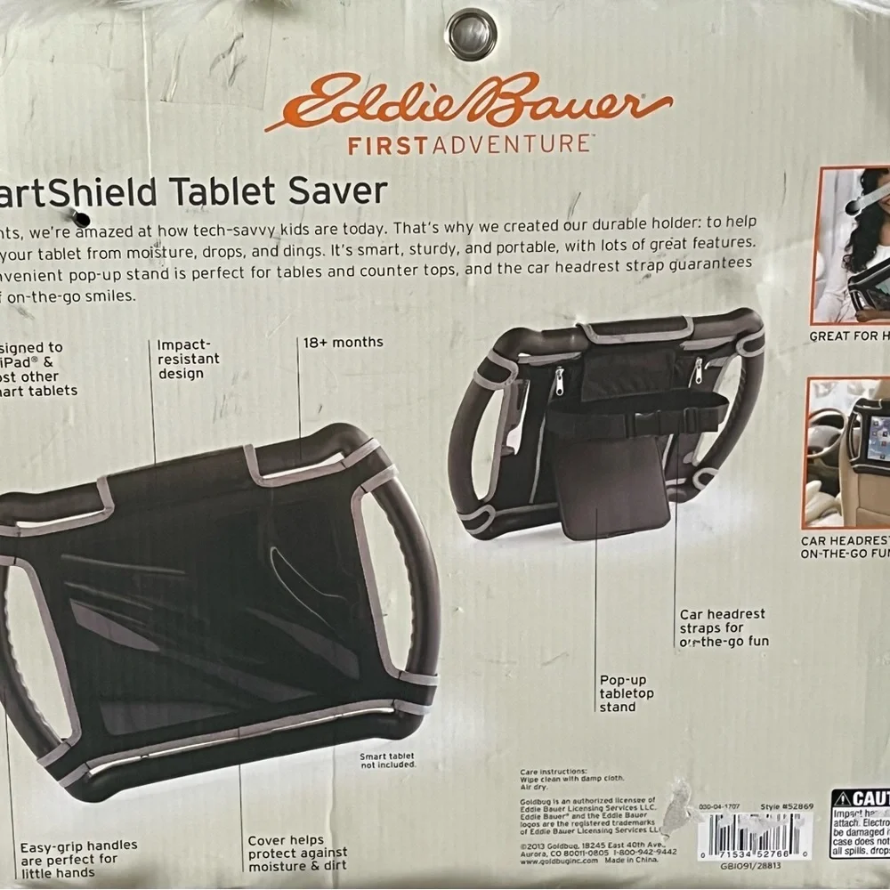 Eddie Bauer SmartShield Tablet Saver Impact-Resistance Pop-Up Stand Black